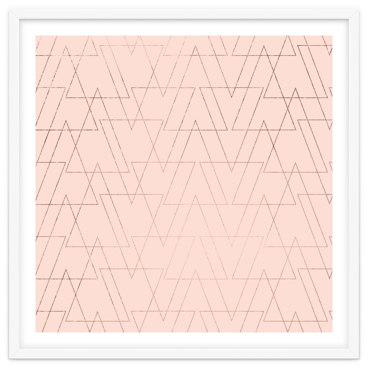 Modern Rose Gold Geometric Thin Triangles Blush Pink Abstract Pattern