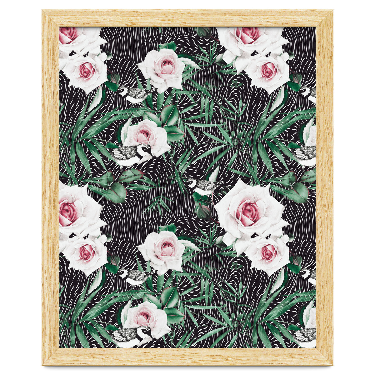 Dark flowery abstract of birds