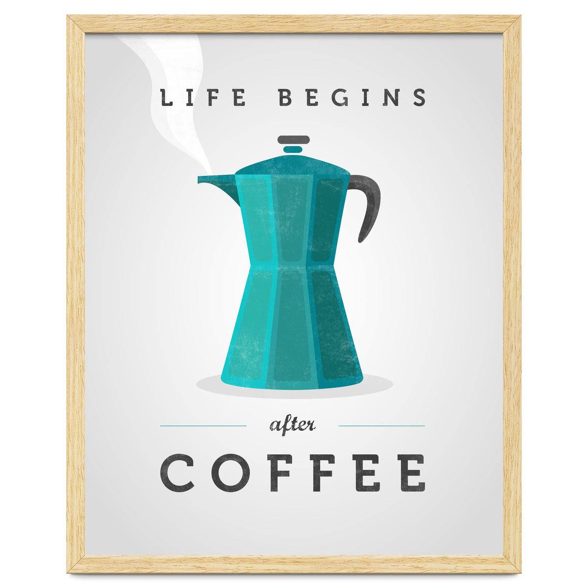 Life Begins After Coffee. Teal