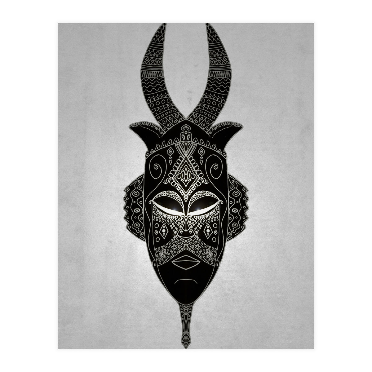 Horned Tribal Mask  (Print Only)