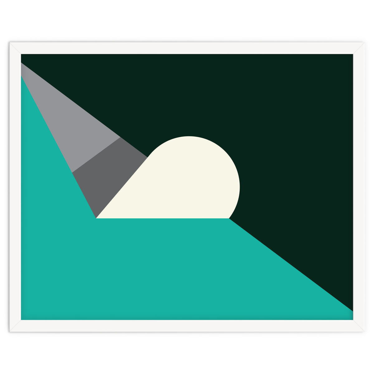 Geometric Shapes No. 56 - teal, grey & black