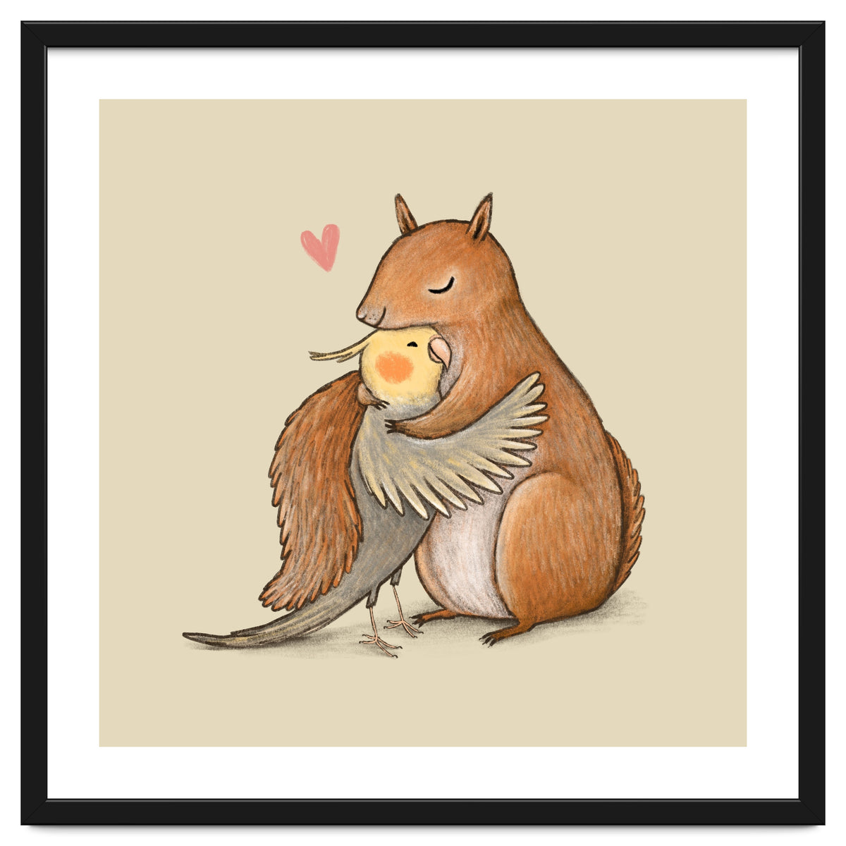 Cockatiel And Squirrel