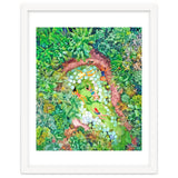 Tropical Vacay | Rainforest Jungle Botanical Lush Nature | Summer Lake People Swim | Boho Painting thumbnail