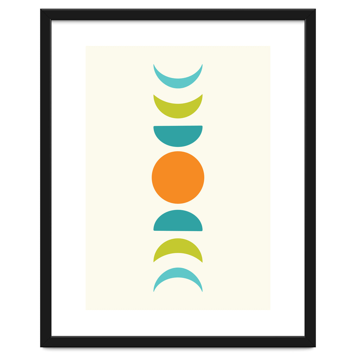 Abstract Moons Teal and Orange