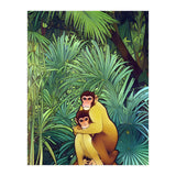 Monkey Love, Tropical Jungle Botanical Nature, Plants Forest Bohemian Animals, Wildlife Eclectic Vintage (Print Only) thumbnail
