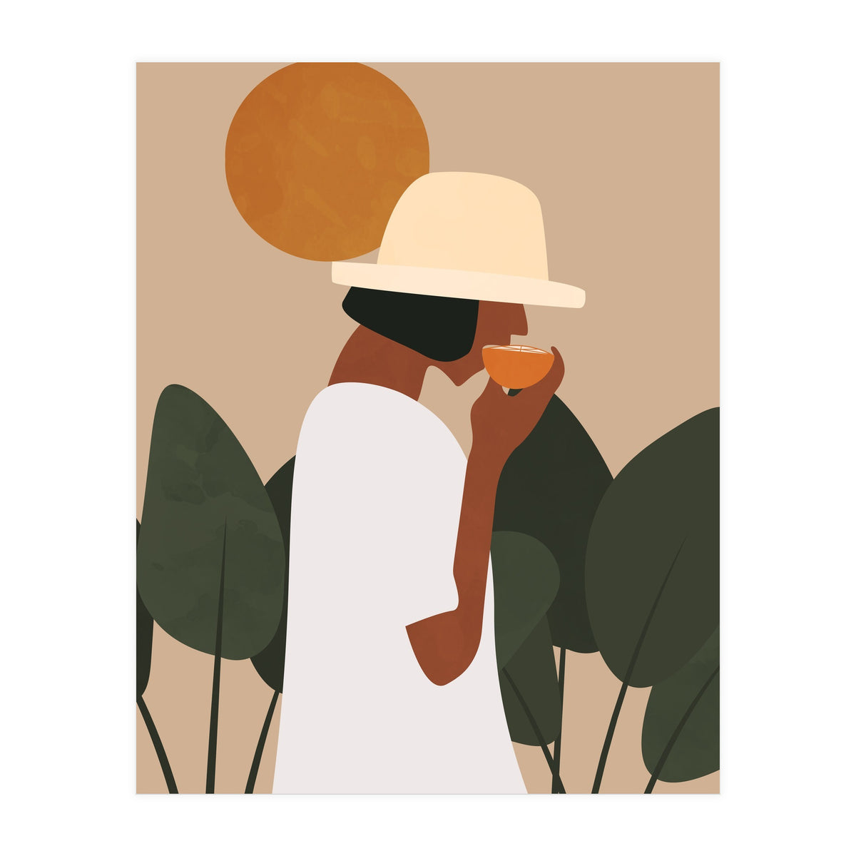 Boho Chic Woman at Park (Print Only)