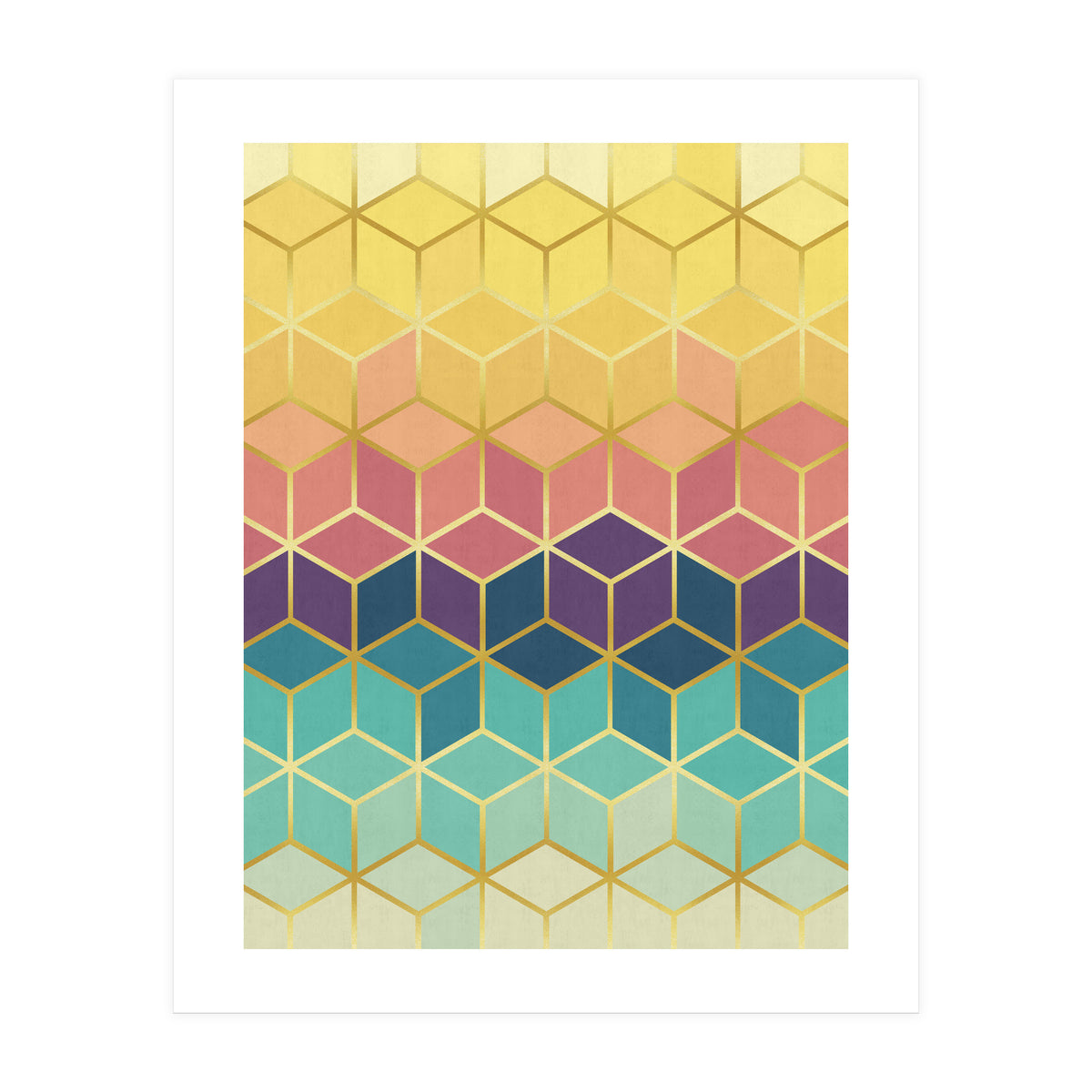 Colorful and golden pattern I (Print Only)