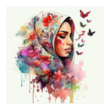 Watercolor Floral Muslim Arabian Woman #4 (Print Only) thumbnail