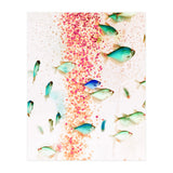 Something Fishy, Pink Bubbles & Blue Green Fish Graphic Design Digital Eclectic Surrealism (Print Only) thumbnail