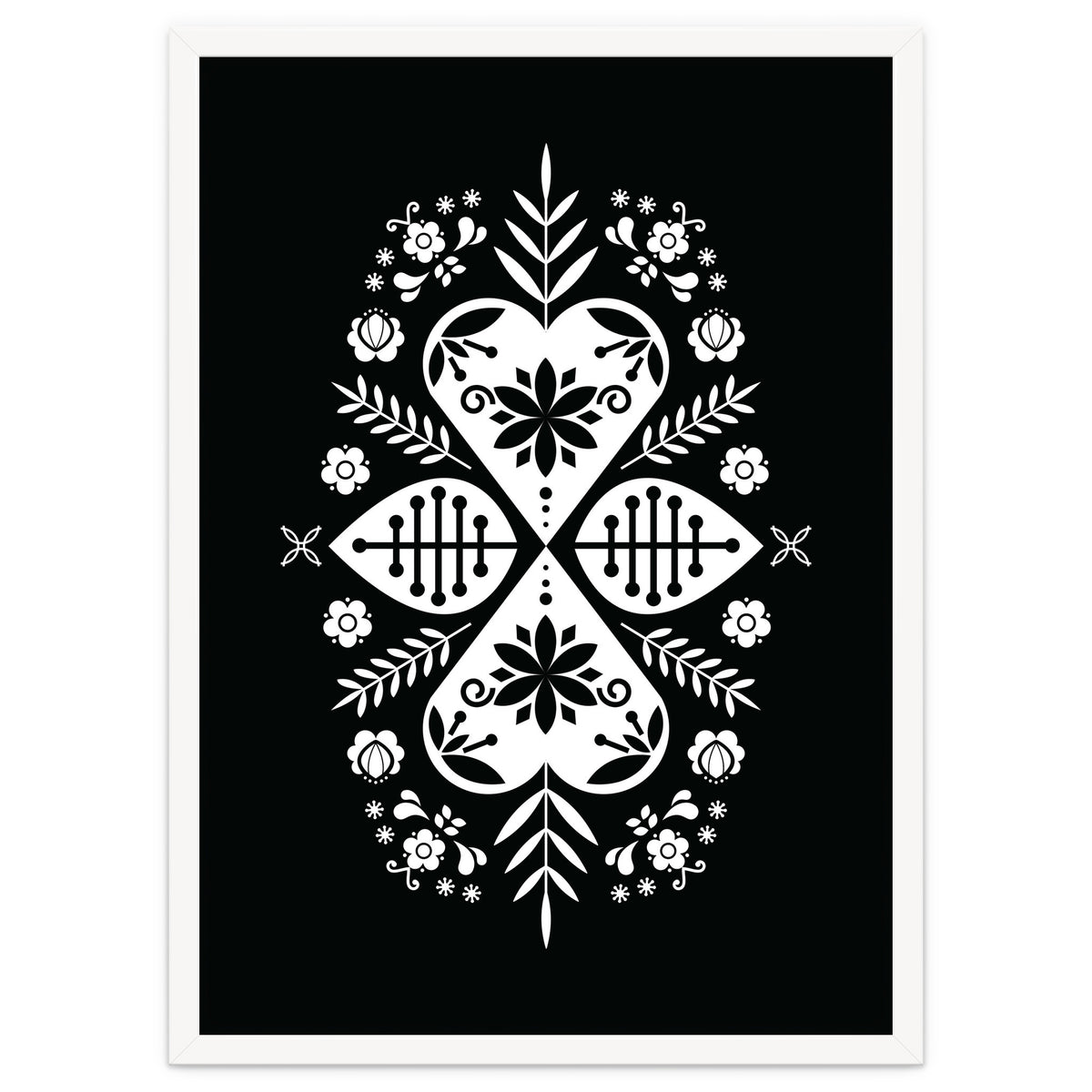 Scandinavian Folk Pattern Monochrome 01