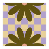 Retro Geometric Simple Flower on Checkerboard (Print Only) thumbnail