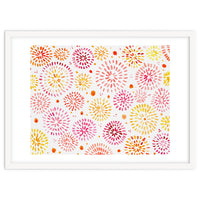 Abstract fireworks pattern in yellow and red