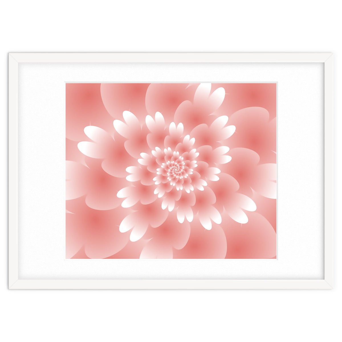 Abstract Orange Spiral Feather 3D ART