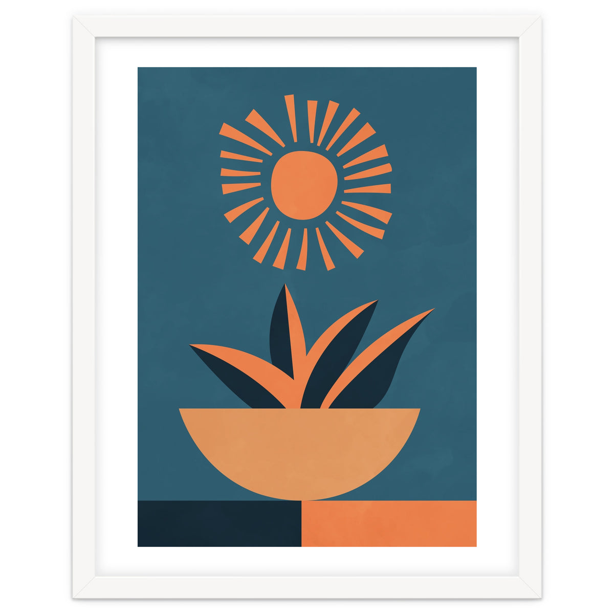 Retro Boho Botanical Sun Plant