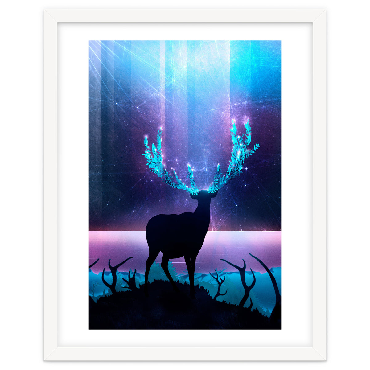 Greenery Deer - Sterling Magenta