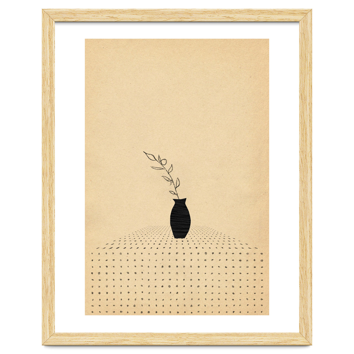 Abstract still life, vase and plant