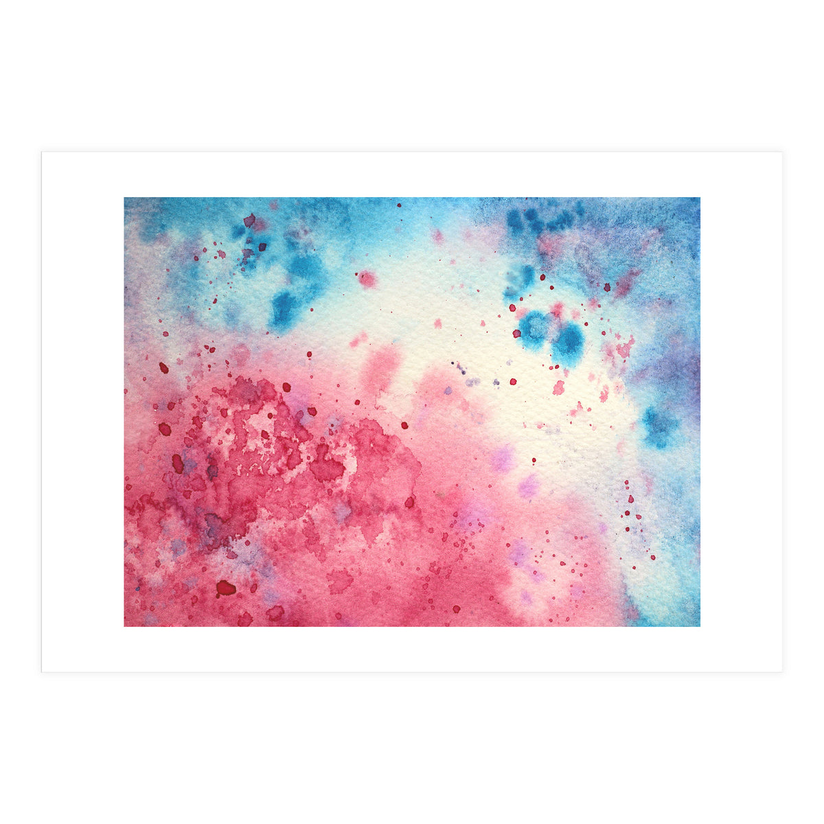 When pink meets blue || abstract watercolor (Print Only)