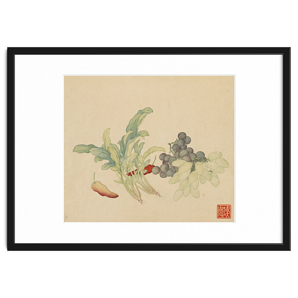 Wang Chengyu ~ Flowers And Vegetables, Vegetables, Fruits, Peppers, Millet Hot, Grapes, Spinach