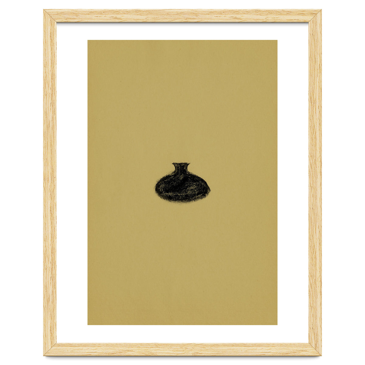 Olive green and black vase