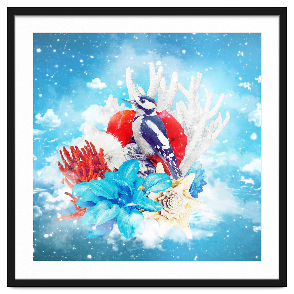 Floral Woodpecker In Winter