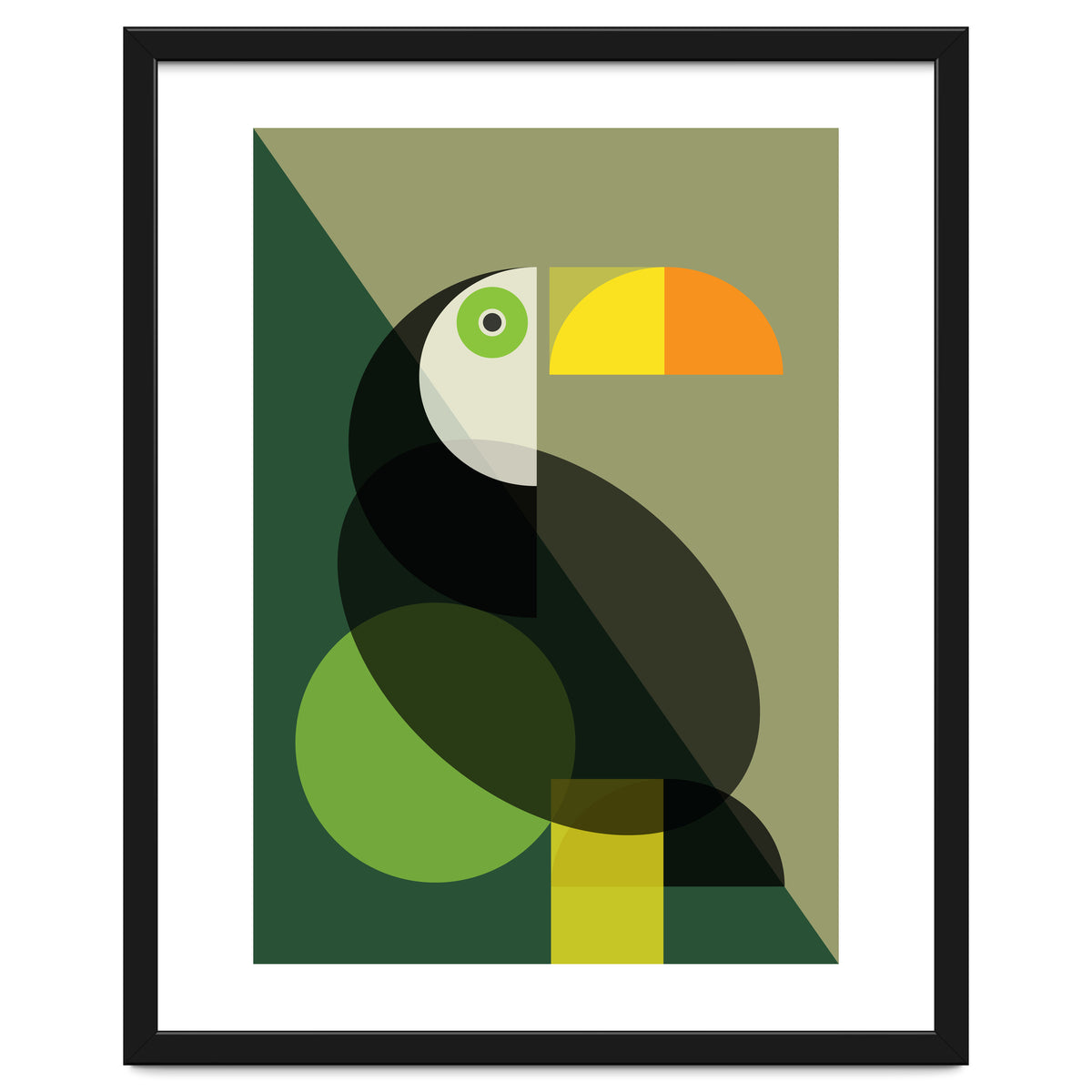 Mid Century Geometric Toucan