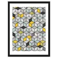 Colorful Concrete Cubes - Yellow, Blue, Grey