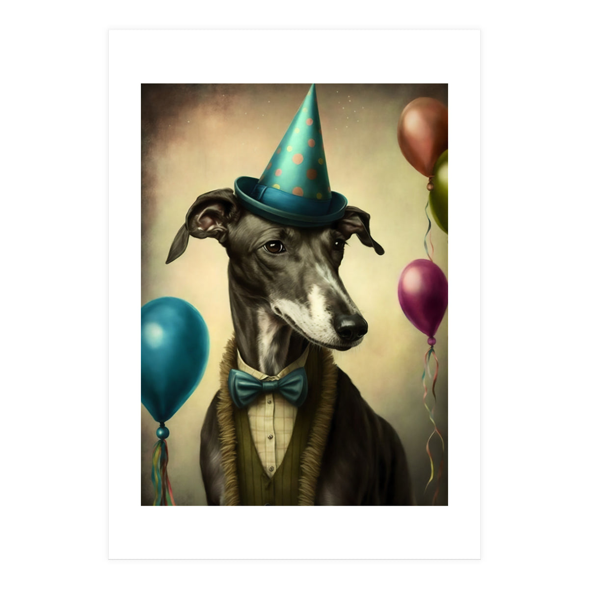 Greyhound At A Party (Print Only)