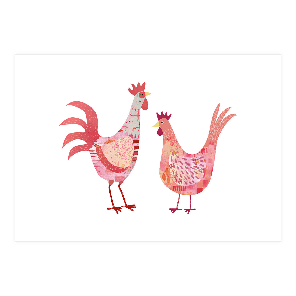 Hen And Cockerel (Print Only)