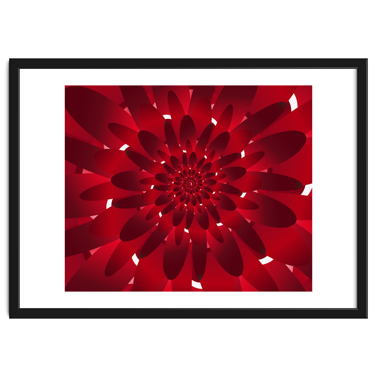 Abstract Modern Red Floral Design Art