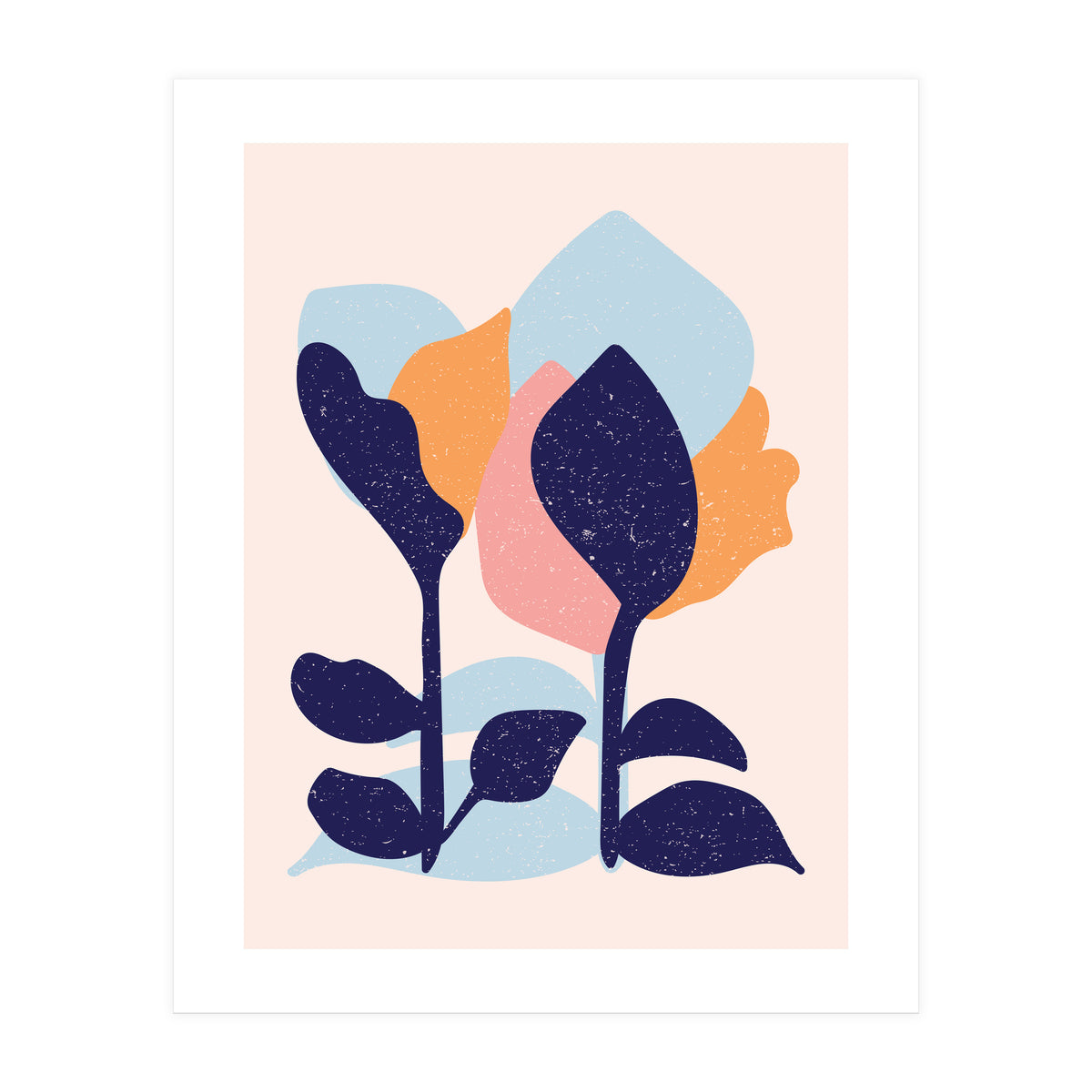 Spring Snow Abstract Art (Print Only)