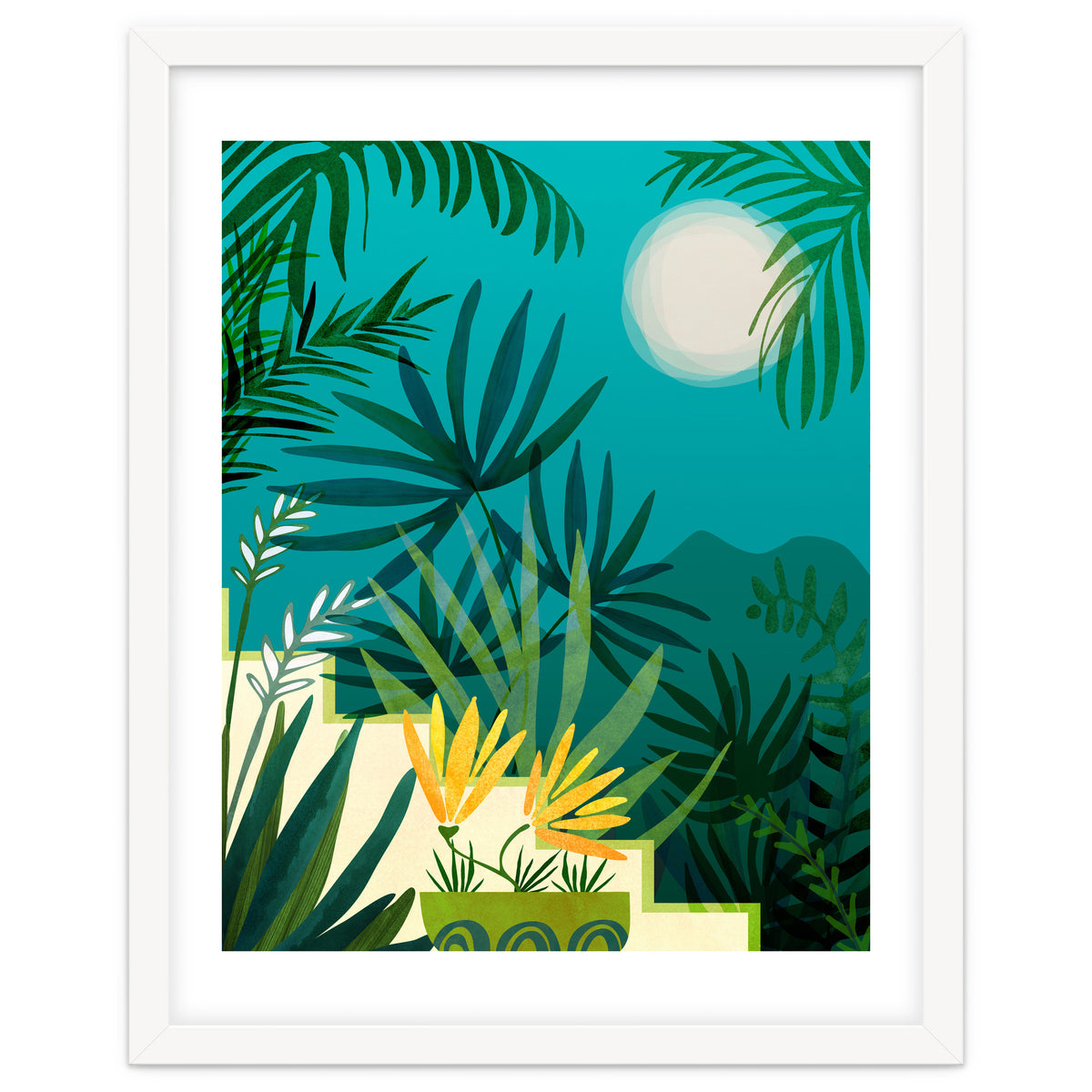 Rainforest With Moonlight
