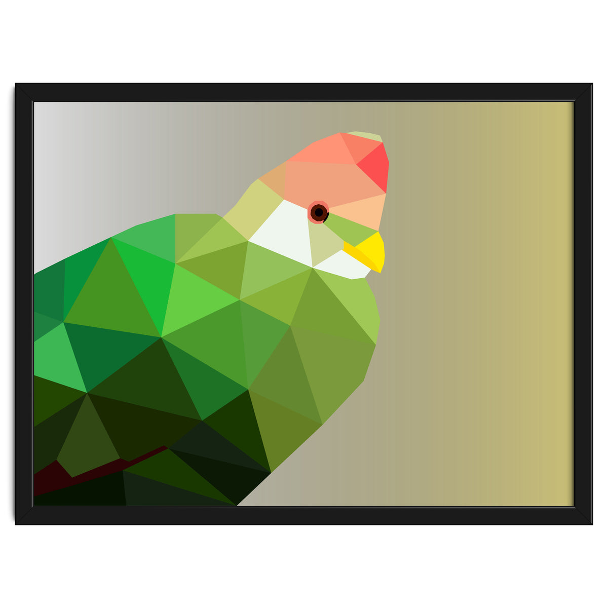 Red Crested Turaco Low Poly Art