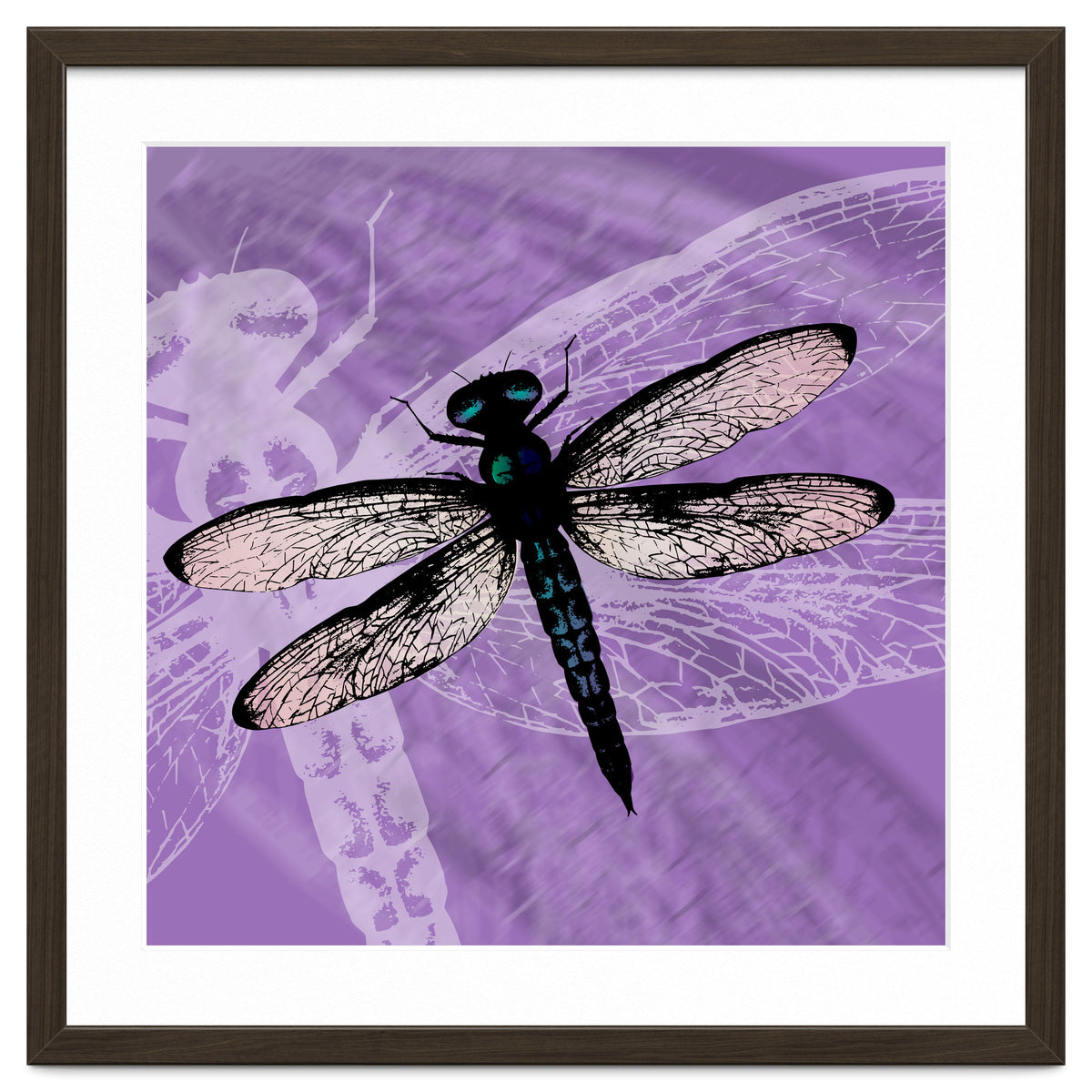 Blue dragonfly vector