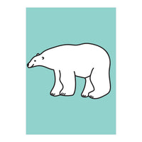 Polar Bear Pattern On a Mint Background (Print Only)