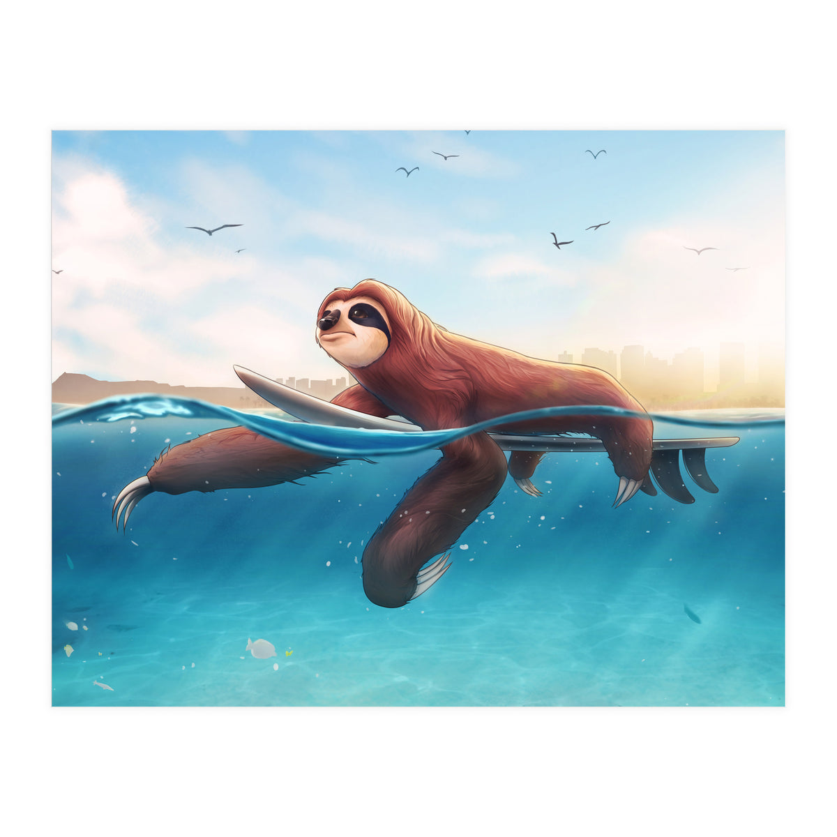Surf Sloth (Print Only)