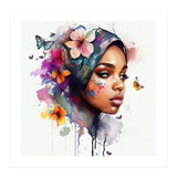 Watercolor Floral Arabian Woman #2 (Print Only) thumbnail