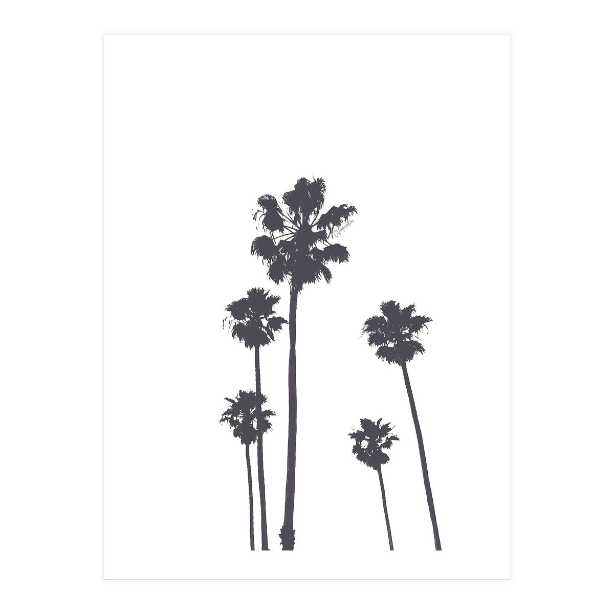 Palms & Sunset-Minimal B&W 2 (Print Only)