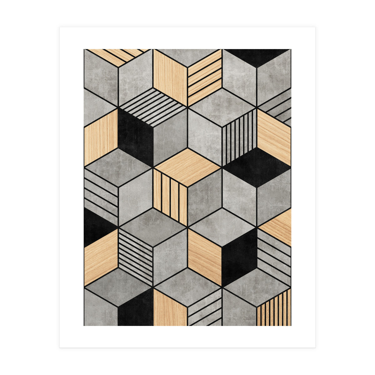 Concrete and Wood Cubes 2 (Print Only)
