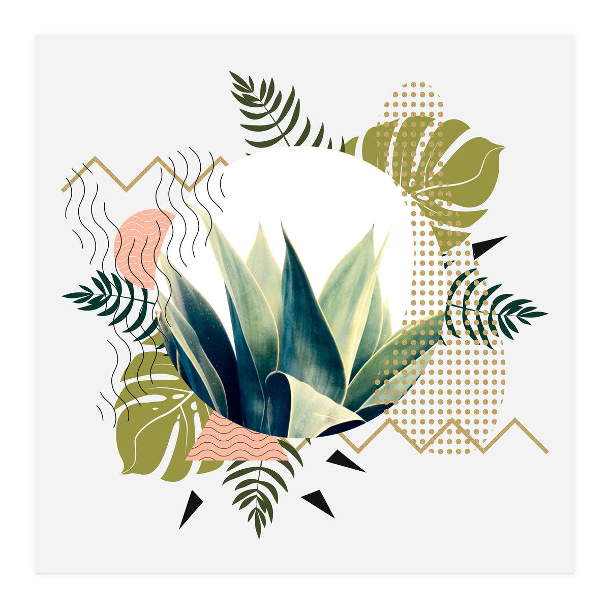 Abstract geometrical and botanical shapes (Print Only)