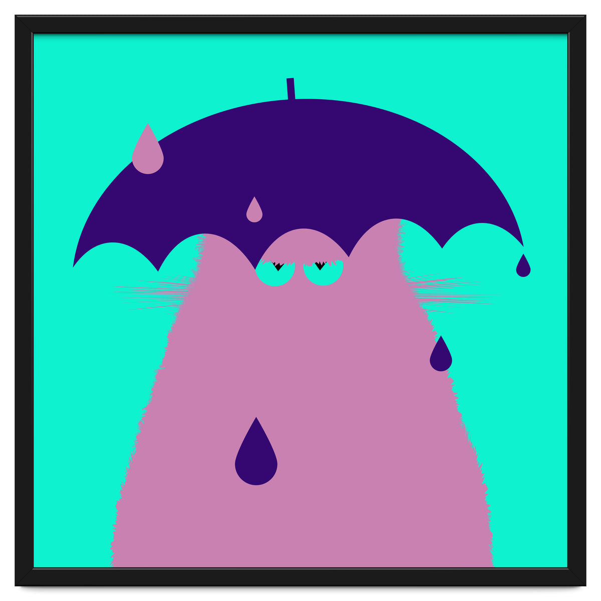 Lilac Cat With Umbrella