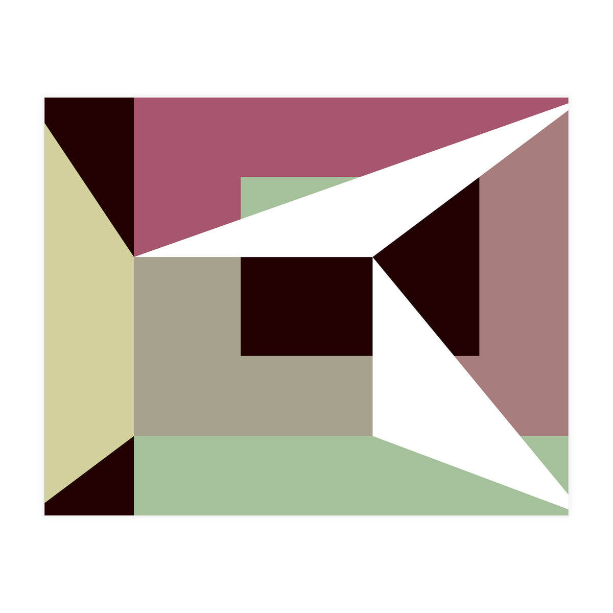 Geometric Shapes No. 26 - green & purple (Print Only)