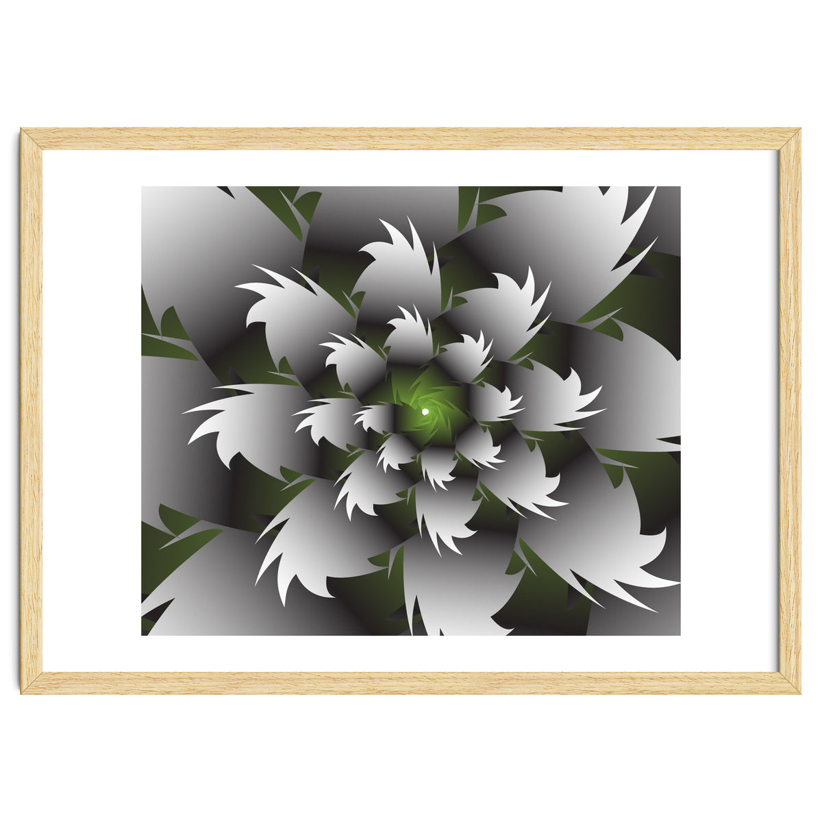 Seamless Green 3D Floral