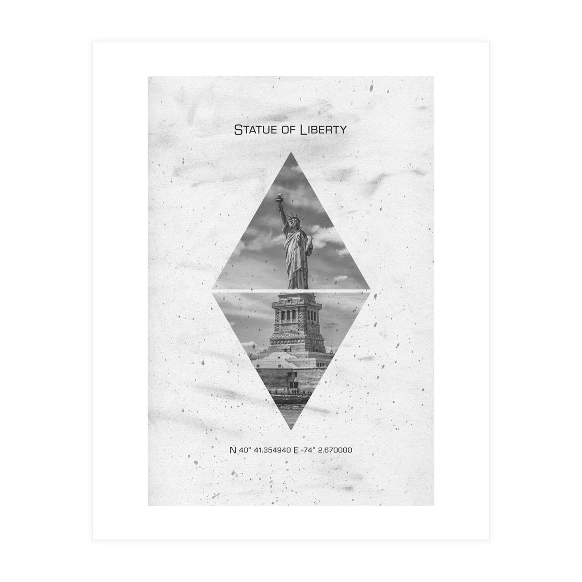 Coordinates NEW YORK CITY Statue of Liberty  (Print Only)