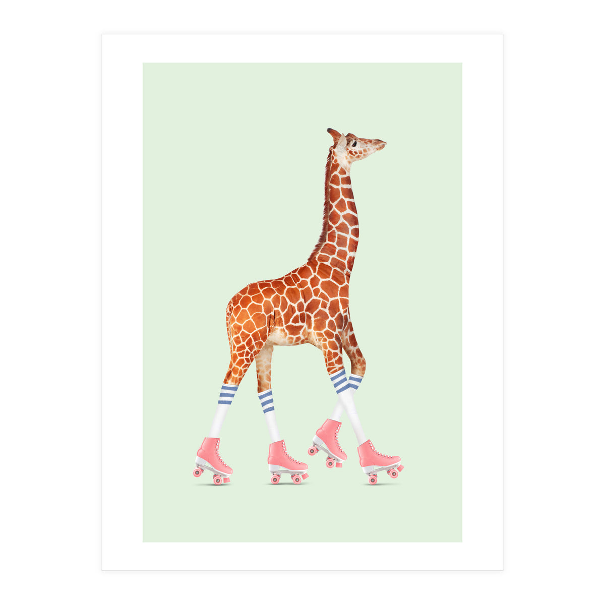 Rollerskating Giraffe (Print Only)