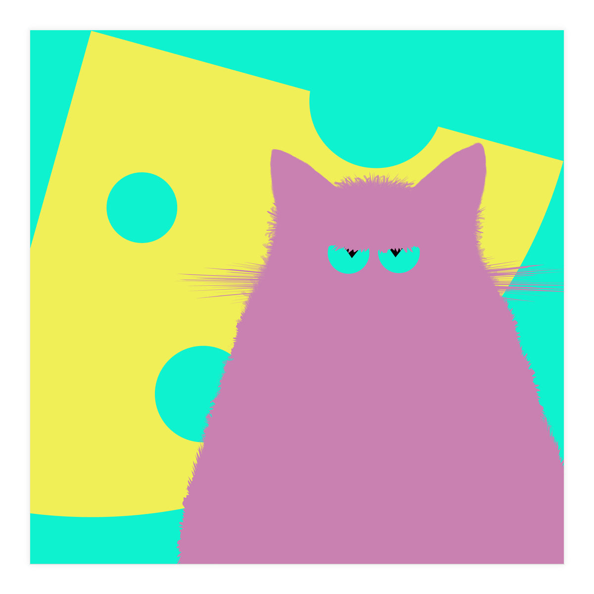 Big Cheese Lilac Cat  (Print Only)