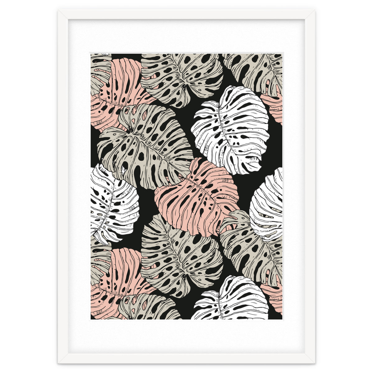 Monstera in the darkness of the jungle