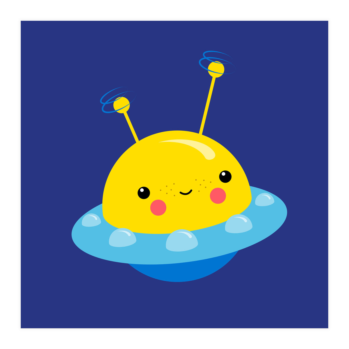 Nursery Picture Kawaii UFO (Print Only)