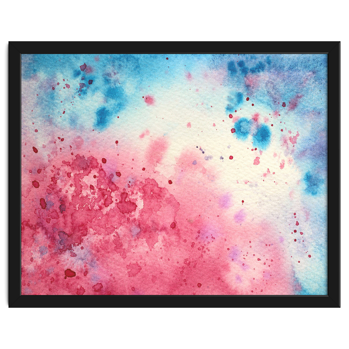 When pink meets blue || abstract watercolor