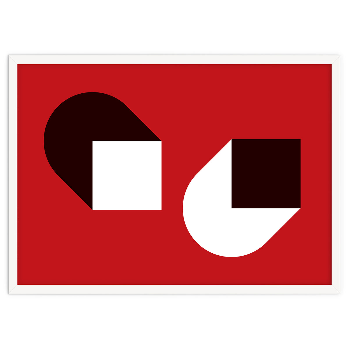 Geometric Shapes No. 38 - red, white & black