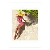 Sky above, sand below, peace within poster, Woman of color fashion black woman on the bikini beach (Print Only) thumbnail